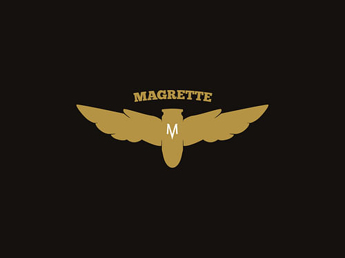 Gold-leaf Logo design for the Magrette Bullet Motorcycle (Aotearoa New Zealand)