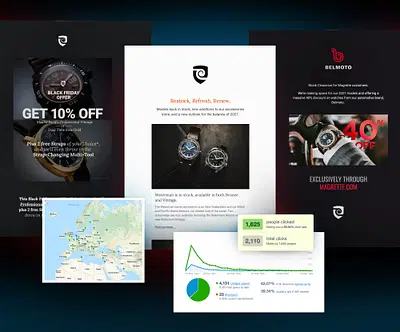 Creative email newsletter design showing excellent results
