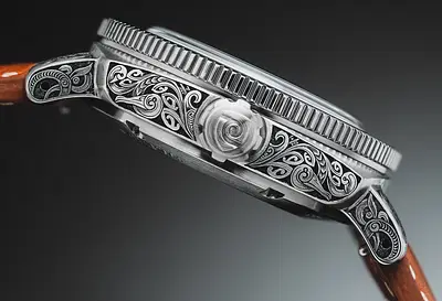 Magrette Waterman hand-engraved Māori Kaitiaki timepiece